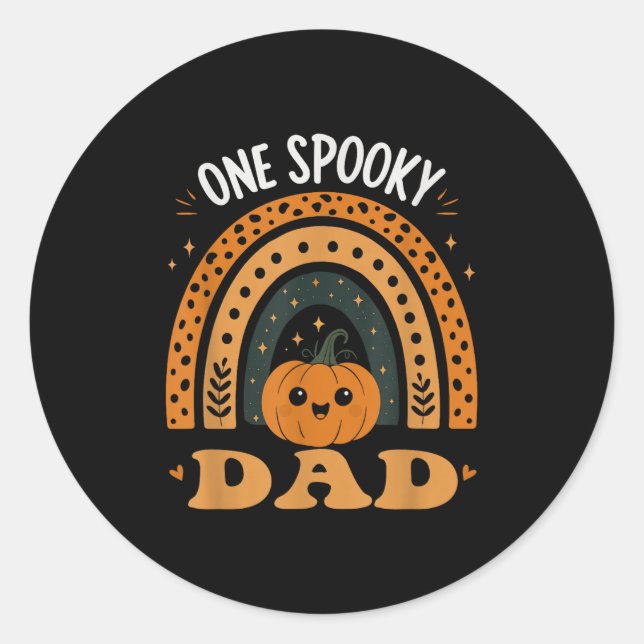 Pegatina Redonda One Soky Dad Dad Matching Family Halloween Costume (Anverso)