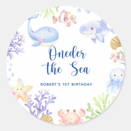 Pegatina Redonda Oneder The Sea First Birthday Under the Sea