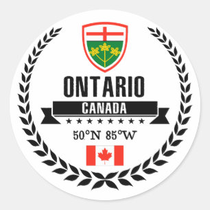 Pegatina Redonda Ontario