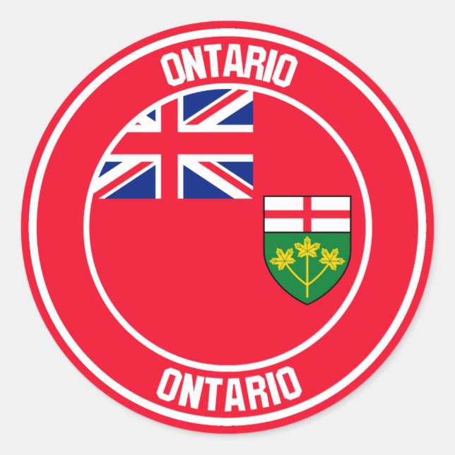 Pegatina Redonda Ontario Round Emblem (Anverso)