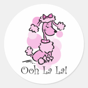 Pegatina Redonda Ooh La Poodle