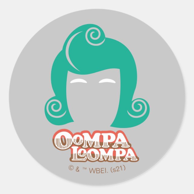 Pegatina Redonda Oompa Loompa Hair Graphic (Anverso)
