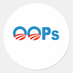 Pegatina Redonda Oops de Obama