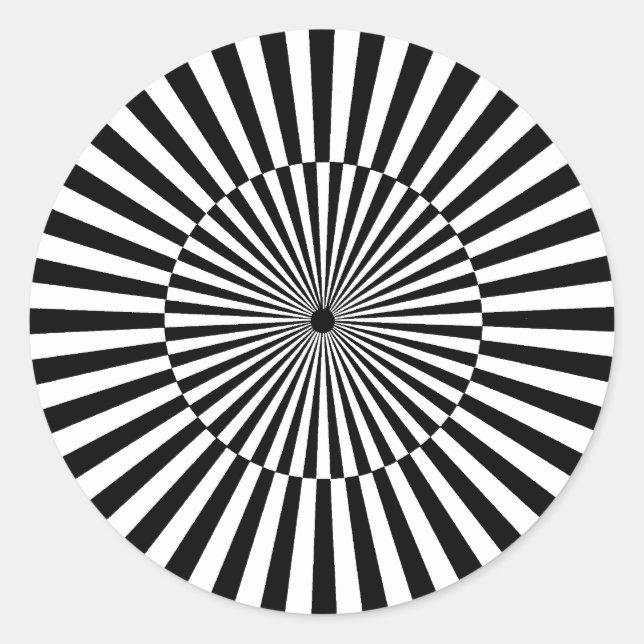 Pegatina Redonda OP-Art #3 en Emporio Moffa (Anverso)