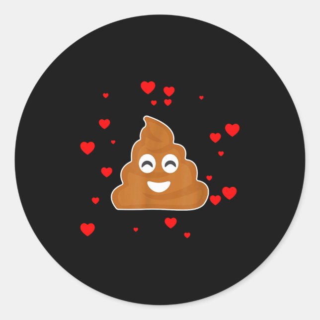 Pegatina Redonda Op Valentine Emoticon Funny Valentines Day Op  (Anverso)