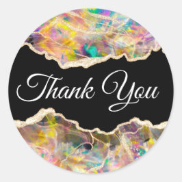 Pegatina Redonda Opal Design on Black Gracias