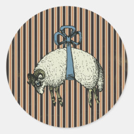 Pegatina Redonda OPCIONES DE DISEÑADOR DE OVINOS DE bonito Bow~ Peg