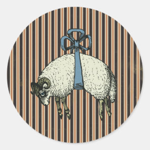 Pegatina Redonda OPCIONES DE DISEÑADOR DE OVINOS DE bonito Bow~ Peg