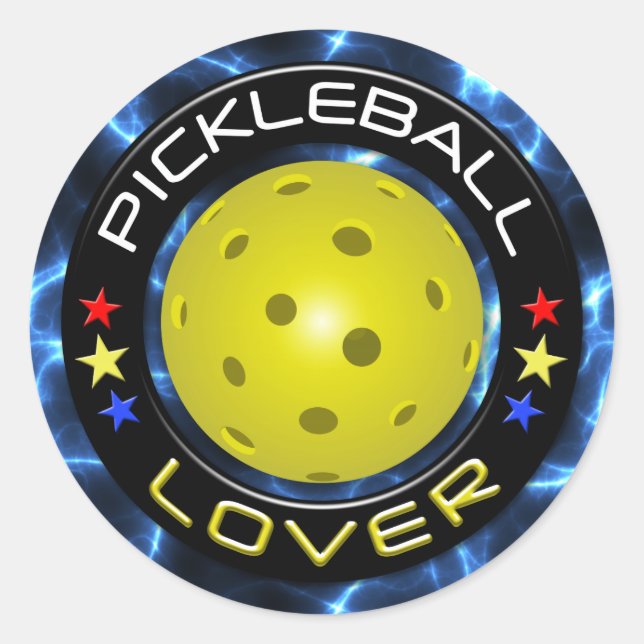 Pegatina Redonda Opciones de Pickball Lover 1 (Anverso)