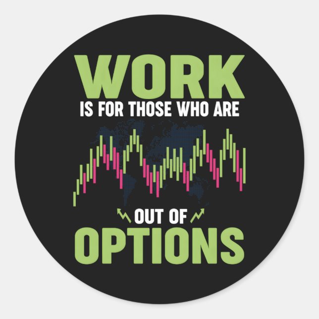 Pegatina Redonda Opciones Mercado de Valores Día del Inversor en Op (Anverso)