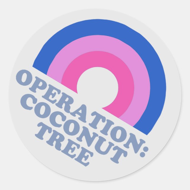 Pegatina Redonda Operación árbol de coco Kamala Harris 2024 Bisexua (Anverso)