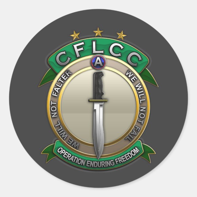 Pegatina Redonda Operación Libertad Duradera de la CFLCC (Anverso)