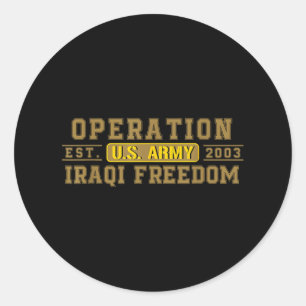 Pegatina Redonda Operación Libertad Iraquí Si Veterano Combate La B