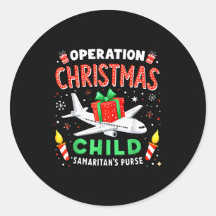 Pegatina Redonda Operación Niño de Navidad Bolsa de los Samaritanos