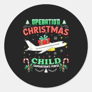 Pegatina Redonda Operación Niño Navidad Divertida Familia Pareo Xm