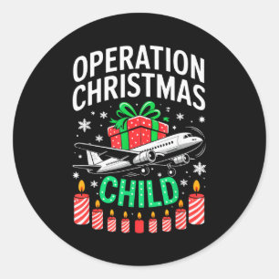 Pegatina Redonda Operación Niño Navidad Emparejamiento Navidad Dive