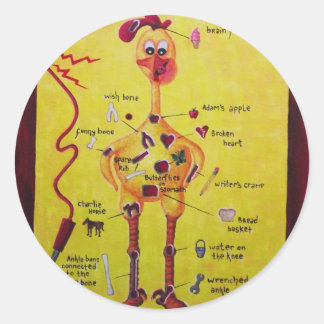 Pegatina Redonda Operación Pollo de goma