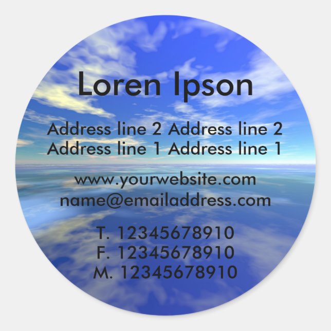 Pegatina Redonda Operaciones en el mar y el cielo / Perfil (Anverso)