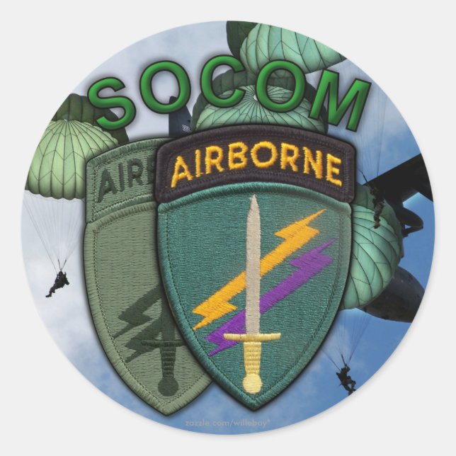 Pegatina Redonda Operaciones especiales comando asuntos civiles soc (Anverso)