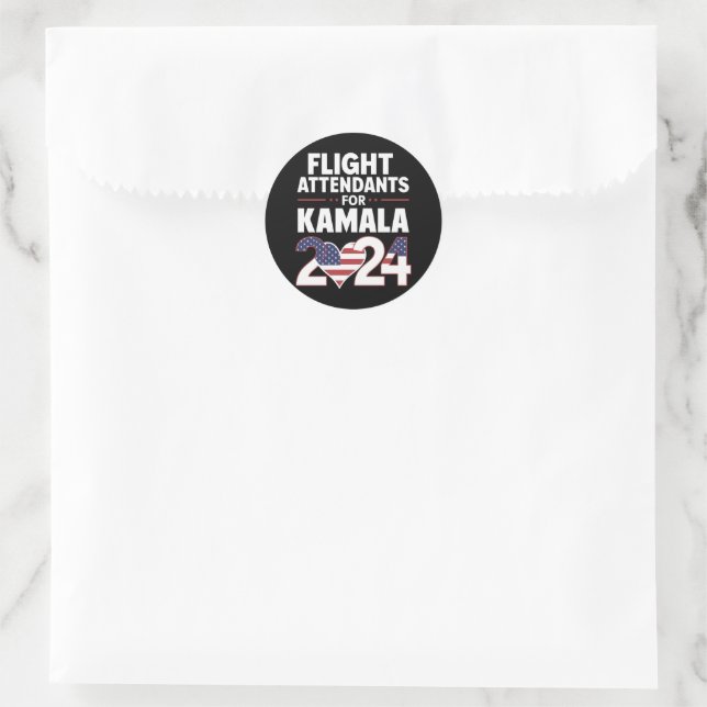 Pegatina Redonda Operadores De Vuelo De Kamala Harris 2024 (Bolso)