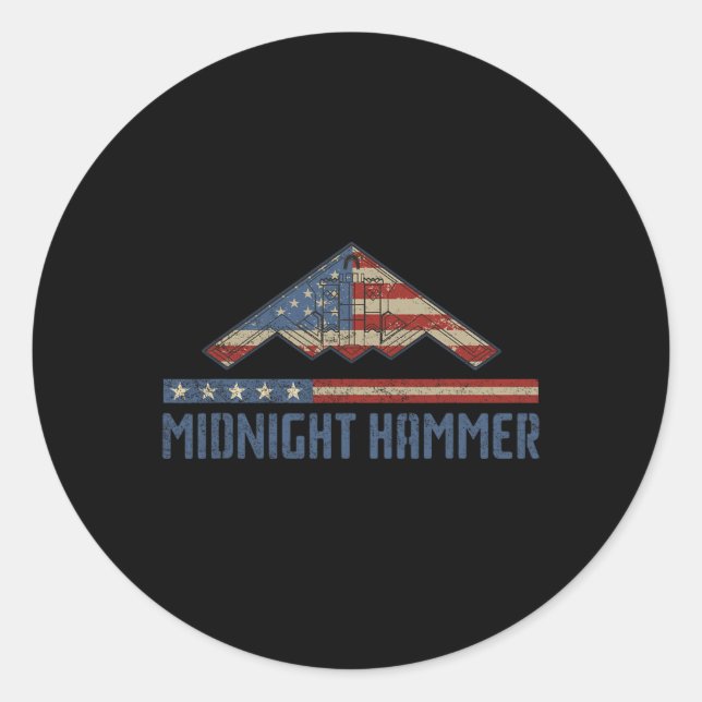 Pegatina Redonda Operation Midnight Hammer - Usa Flag Midnight Hamm (Anverso)