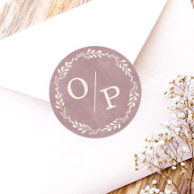 Ophelia Cottagecore Pegatinas de bodas de monogram