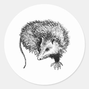 Pegatina Redonda Opossum