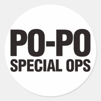 Pegatina Redonda Ops Especiales Po-Po