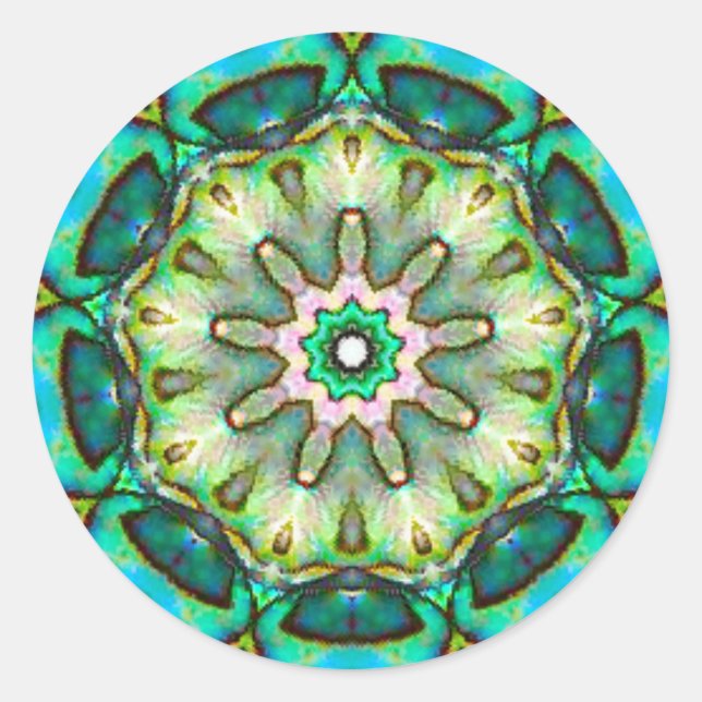 Pegatina Redonda Óptica marítima asombrosa (Anverso)