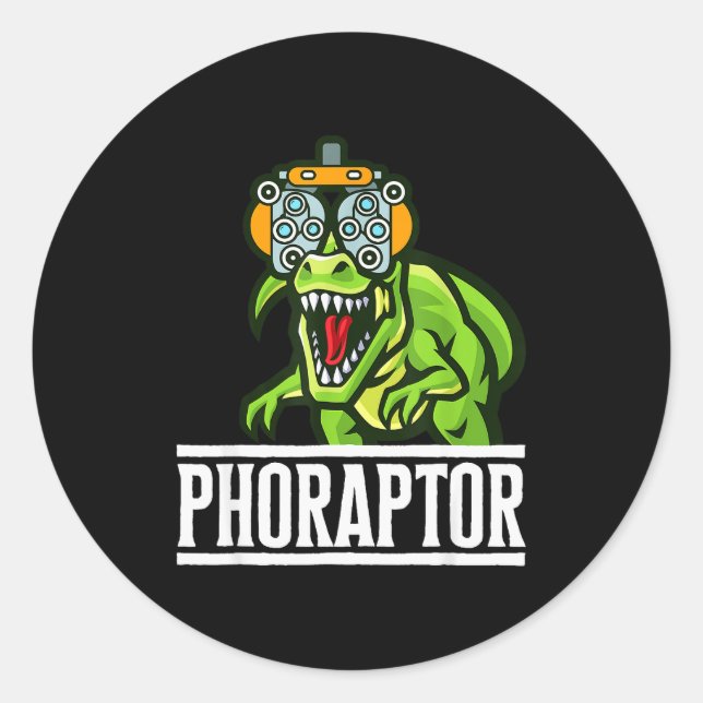 Pegatina Redonda Optometry Machine Phoropter Funny Optometrist Phor (Anverso)