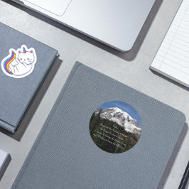 Pegatina Redonda Oración de Serenity Mount Rainier Foto