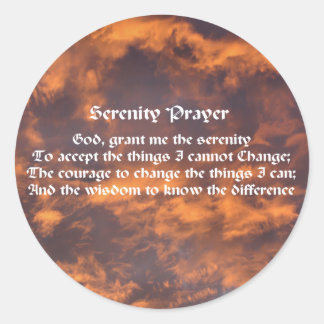 Pegatina Redonda Oración de Serenity Nubes Sky Inspiradoras