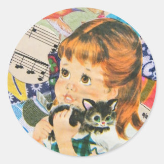 Pegatina Redonda Oración de un dueño de gato