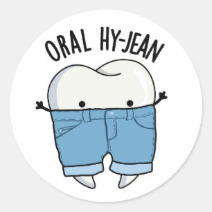 Pegatina Redonda Oral Hy-jean Funny Tooth Pun