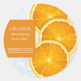 Pegatina Redonda Orange Facial Mask Label