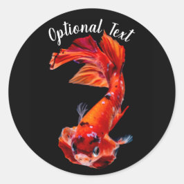 Pegatina Redonda Orange Koi Betta Fighting Fish