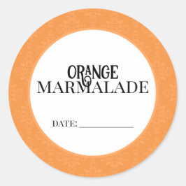 Pegatina Redonda Orange Marmalade Canning Lid Labels