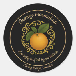Pegatina Redonda Orange Radiance – Artisan Marmalade Label