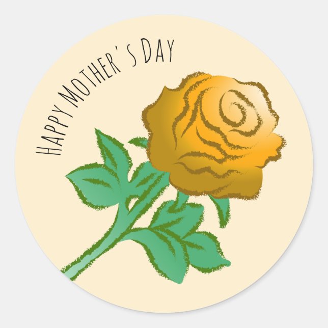 Pegatina Redonda Orange Rose (Anverso)