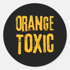 Pegatina Redonda Orange Toxic Unti Trump Political Resistance 