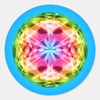 Pegatina Redonda Orb arcoiris Mandala