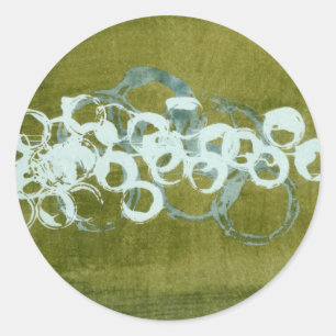 Pegatina Redonda Orbes verdes I