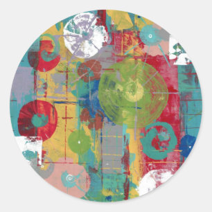 Pegatina Redonda Orbitario atómico