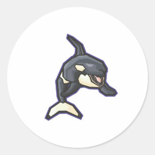 Pegatina Redonda orca asesina feliz