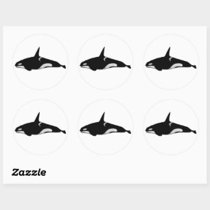 PEGATINA REDONDA ORCA WHALE