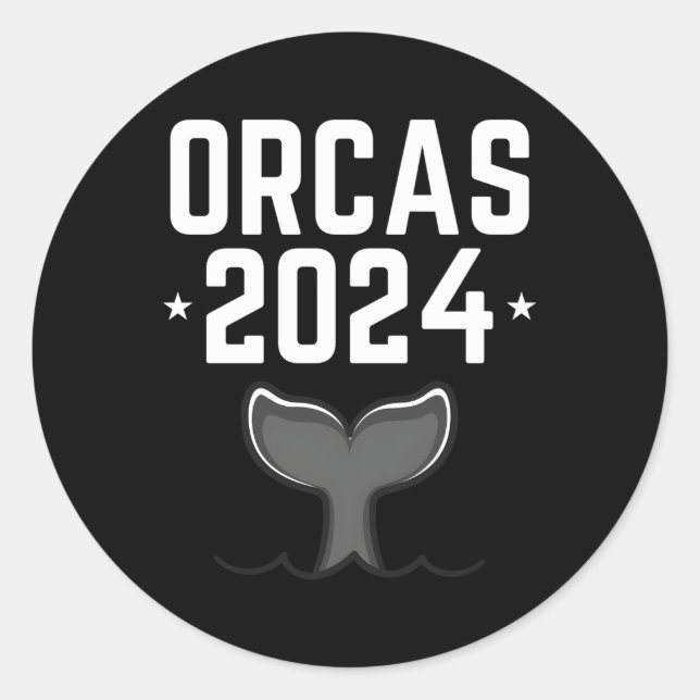 Pegatina Redonda Orcas 2024 (Anverso)