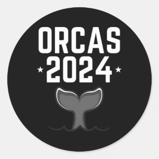Pegatina Redonda Orcas 2024