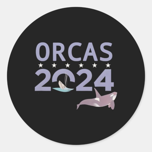 Pegatina Redonda Orcas 2024 (Anverso)