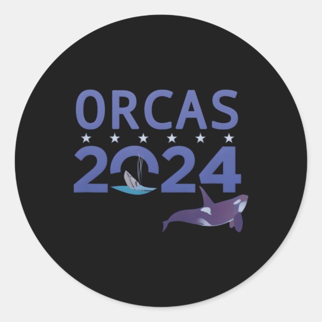 Pegatina Redonda Orcas 2024 (Anverso)
