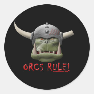 Pegatina Redonda ¡Orcs Rule!